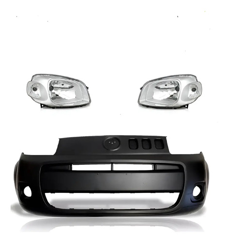 Kit Paragolpe Con Semiopticas Para Fiat Fiorino Evo 2014/22