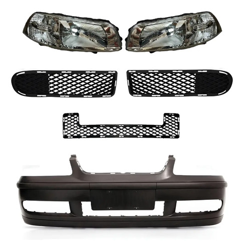 Kit Paragolpe Con Rejillas Y Semiopticas Simples Vw Gol G3