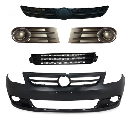 Kit Paragolpe Completo Rejillas Y Careta Vw Gol G5 09/12