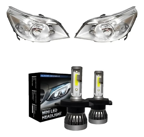 Kit Semiopticas Chevrolet Agile Led H7 Corta Larga