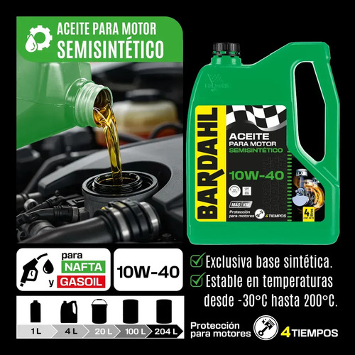 Filtro + Aceite Bardahl 4 Ltr Fiat Strada 1.4 Nafta - Imagen 4