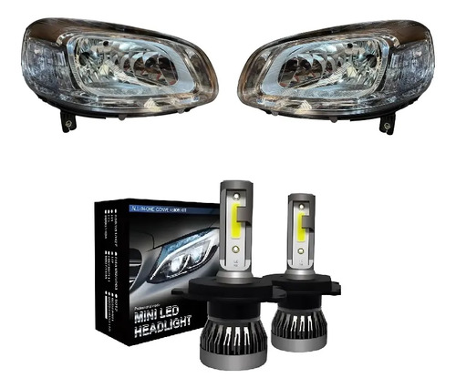 Kit Semiopticas Con Led H4 Fiat Uno Way Atractive 2015 2023