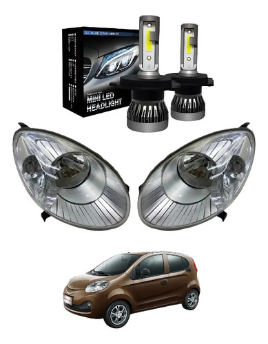 Kit Semiopticas Delanteras Chery Qq New Con Kit Led H4