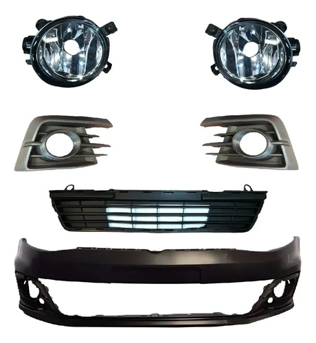 Kit Paragolpe Delantero Vw Gol G7 Con Camineros Y Rejillas