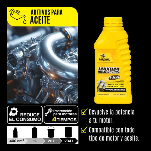 Aceite 15w40 4l + Aditivo Máxima Compresión 400ml Bardahl - Imagen 2