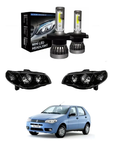 Kit Semiopticas Fiat Palio Siena 2004-2009 + Led H7